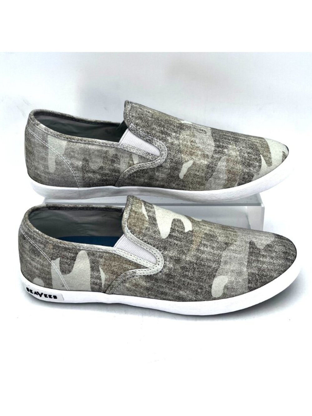 SeaVees Baja Slip-On Cream Camouflage Herringbone Twill Casual Womens Shoes US 8 - Picture 8 of 12